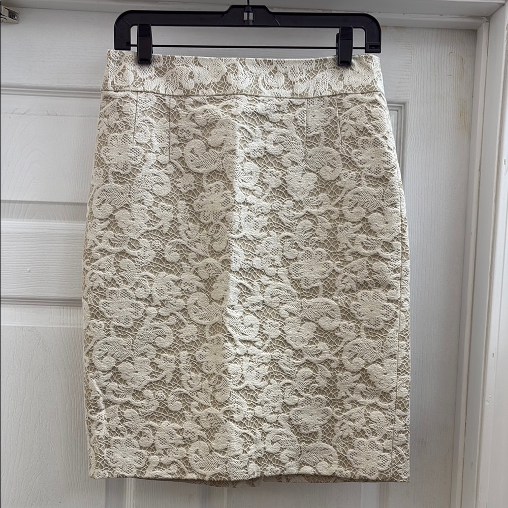 Elegant Cream Lace Skirt